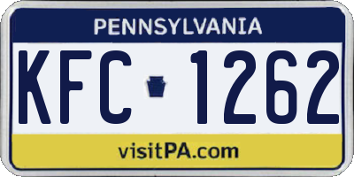 PA license plate KFC1262