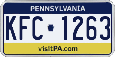 PA license plate KFC1263