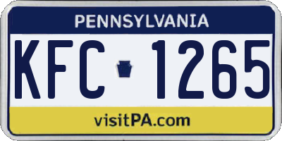 PA license plate KFC1265