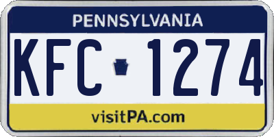 PA license plate KFC1274