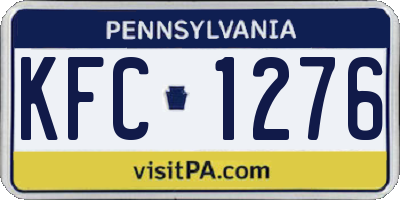 PA license plate KFC1276