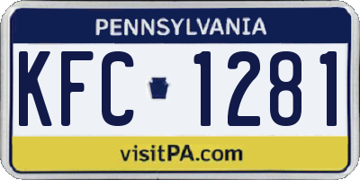 PA license plate KFC1281
