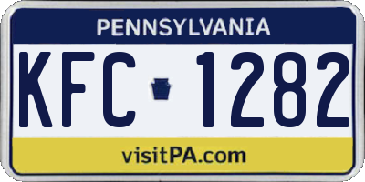 PA license plate KFC1282