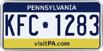 PA license plate KFC1283