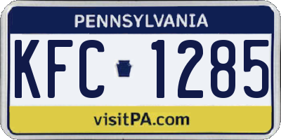 PA license plate KFC1285