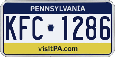 PA license plate KFC1286