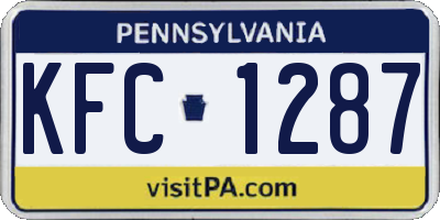 PA license plate KFC1287