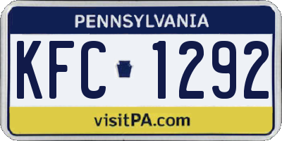 PA license plate KFC1292