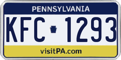 PA license plate KFC1293