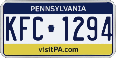 PA license plate KFC1294