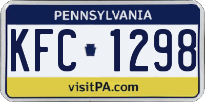 PA license plate KFC1298