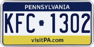 PA license plate KFC1302