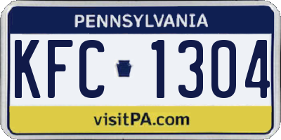 PA license plate KFC1304