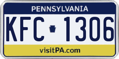 PA license plate KFC1306