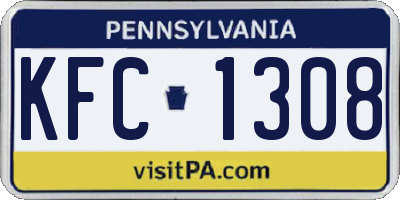 PA license plate KFC1308