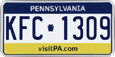PA license plate KFC1309