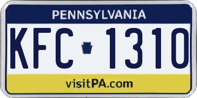 PA license plate KFC1310