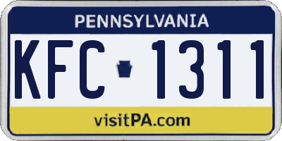PA license plate KFC1311