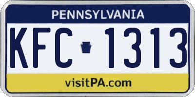PA license plate KFC1313