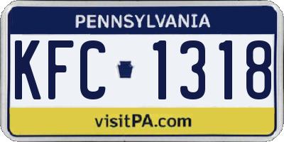 PA license plate KFC1318
