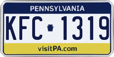 PA license plate KFC1319