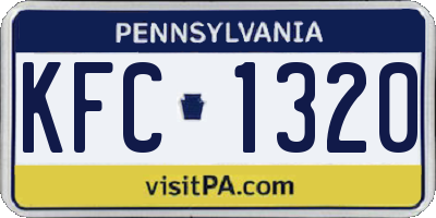 PA license plate KFC1320