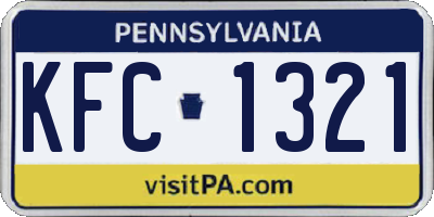 PA license plate KFC1321