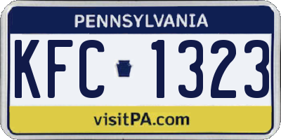 PA license plate KFC1323