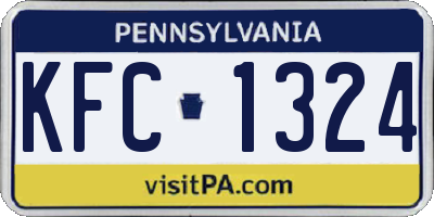 PA license plate KFC1324