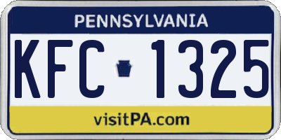 PA license plate KFC1325