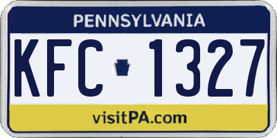 PA license plate KFC1327