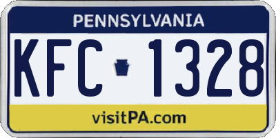 PA license plate KFC1328