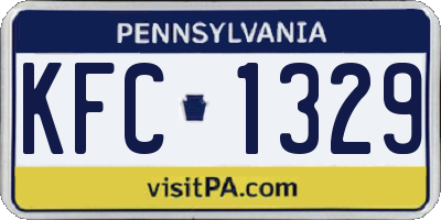 PA license plate KFC1329