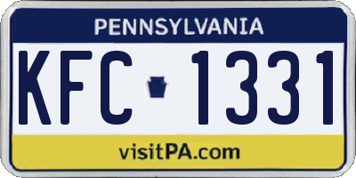 PA license plate KFC1331
