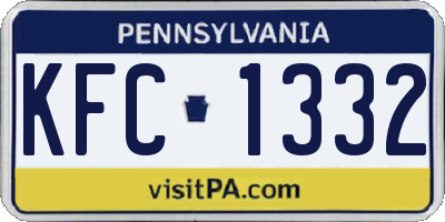 PA license plate KFC1332