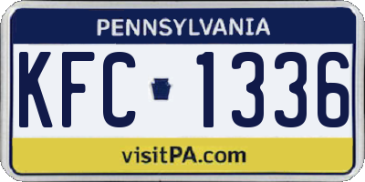 PA license plate KFC1336