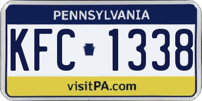 PA license plate KFC1338