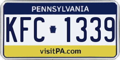 PA license plate KFC1339