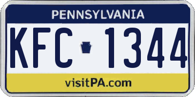 PA license plate KFC1344
