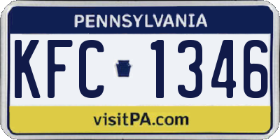 PA license plate KFC1346