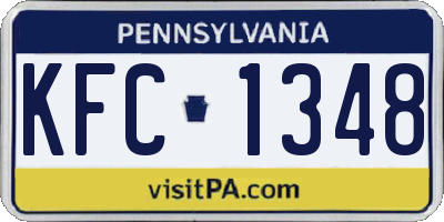 PA license plate KFC1348