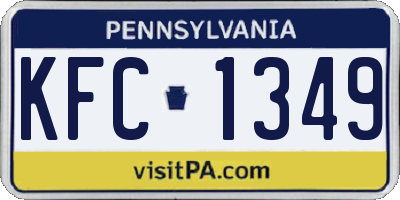 PA license plate KFC1349