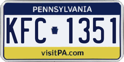 PA license plate KFC1351