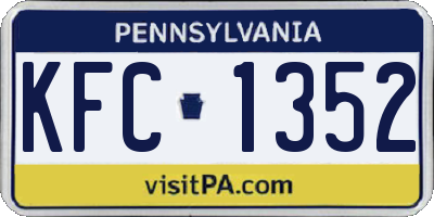 PA license plate KFC1352