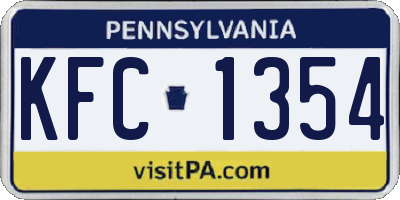 PA license plate KFC1354