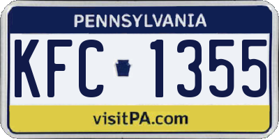 PA license plate KFC1355