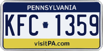 PA license plate KFC1359