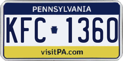 PA license plate KFC1360
