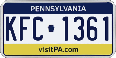 PA license plate KFC1361
