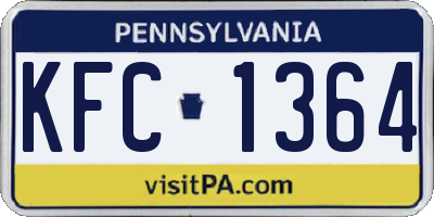 PA license plate KFC1364